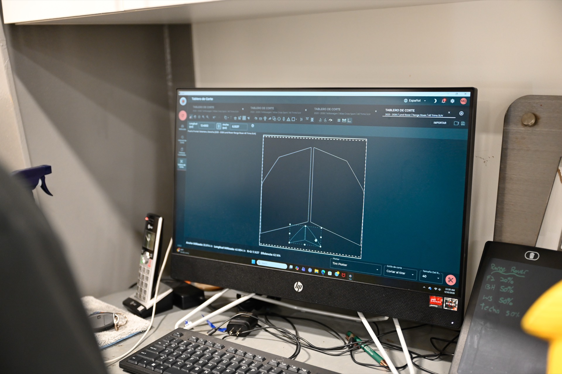 Computer-plotting film to the exact window shape